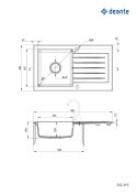 Zlewozmywak granitowy 1-komorowy z ociekaczem DEANTE grafit metalik ZORBA