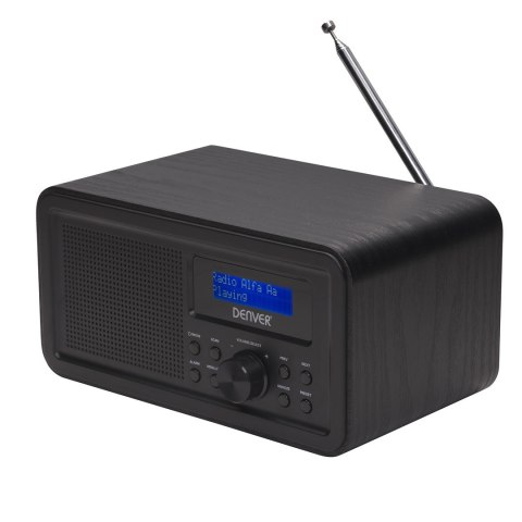 Radio DENVER DAB-30 DAB+/FM sieciowe/4xAA z drewnianą obudową czarne