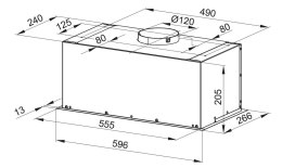 Okap do zabudowy MPM-60-OW-01N inox