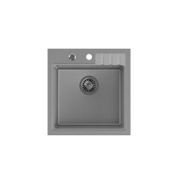 QUADRON PETER 110 GraniteQ zlewozmywak granitowy silver stone 1-komorowy z/o (50x52x20) z syfonem i zaĹ›lepkÄ...